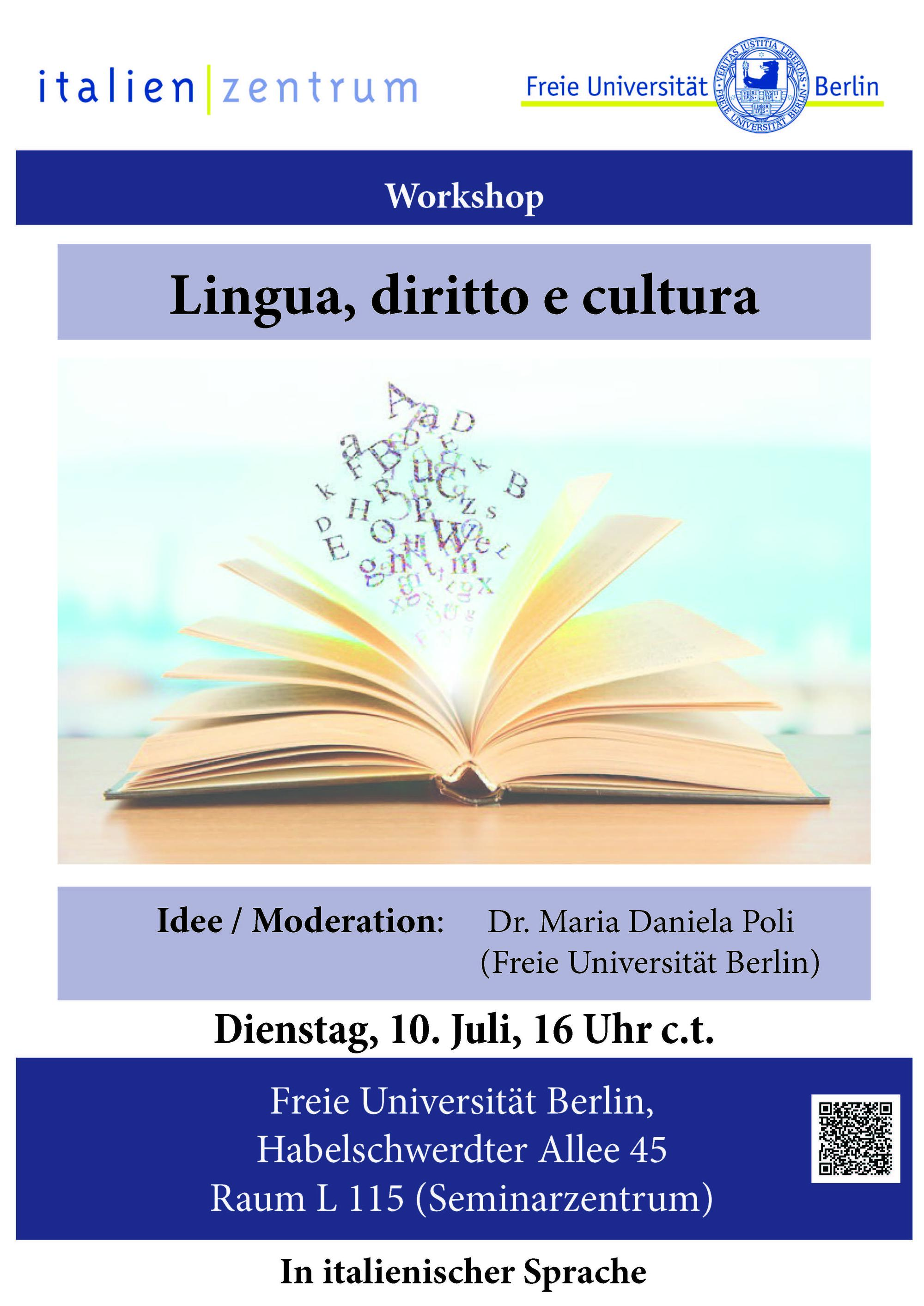 Flyer Lingua diritto cultura