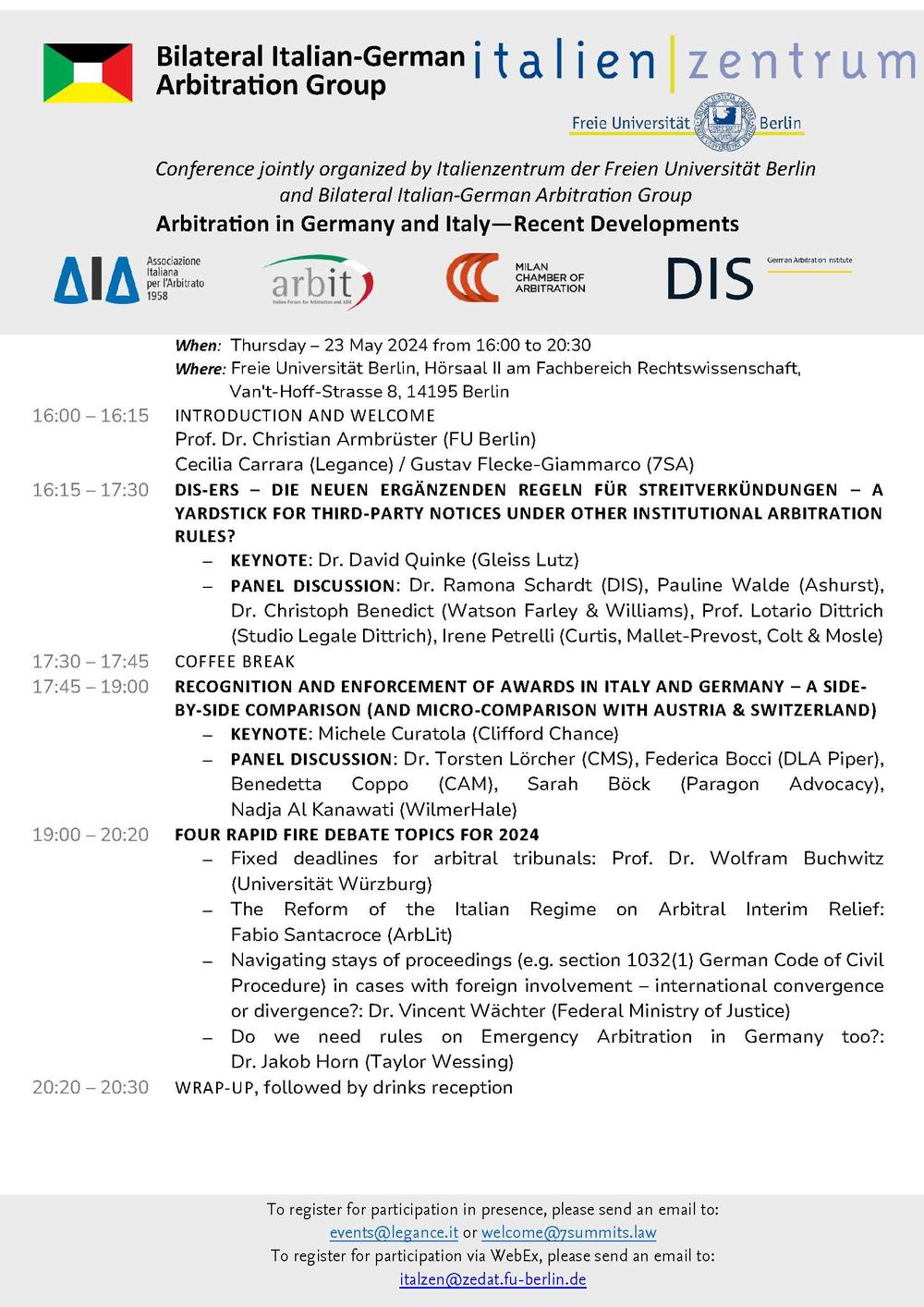 Conference Arbitration in Germany and Italy - Recent Developments