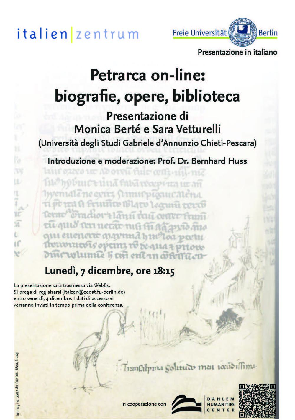 Locandina Petrarca on-line