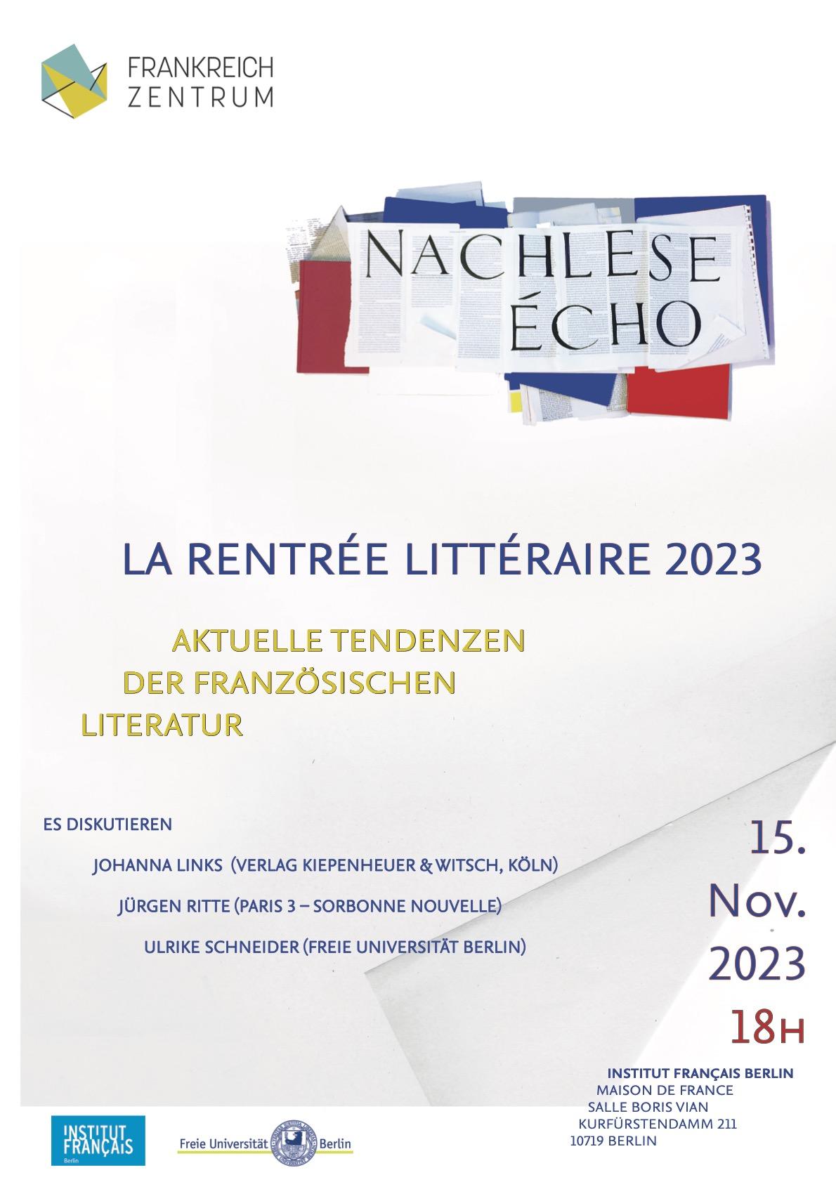 Nachlese | Rentrée Littéraire 2023