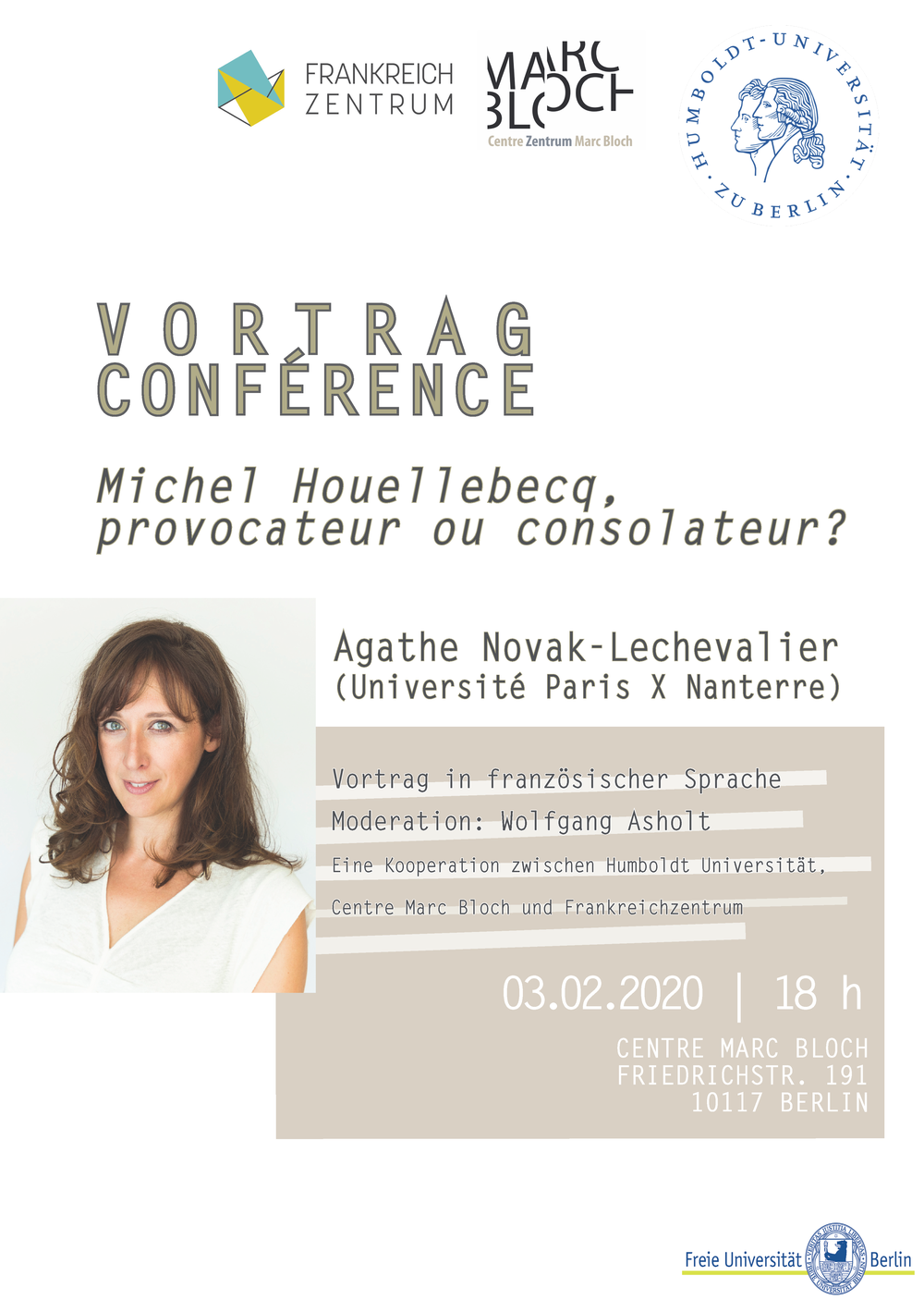 Vortrag | Conférence: Michel Houellebecq, provocateur ou consolateur?