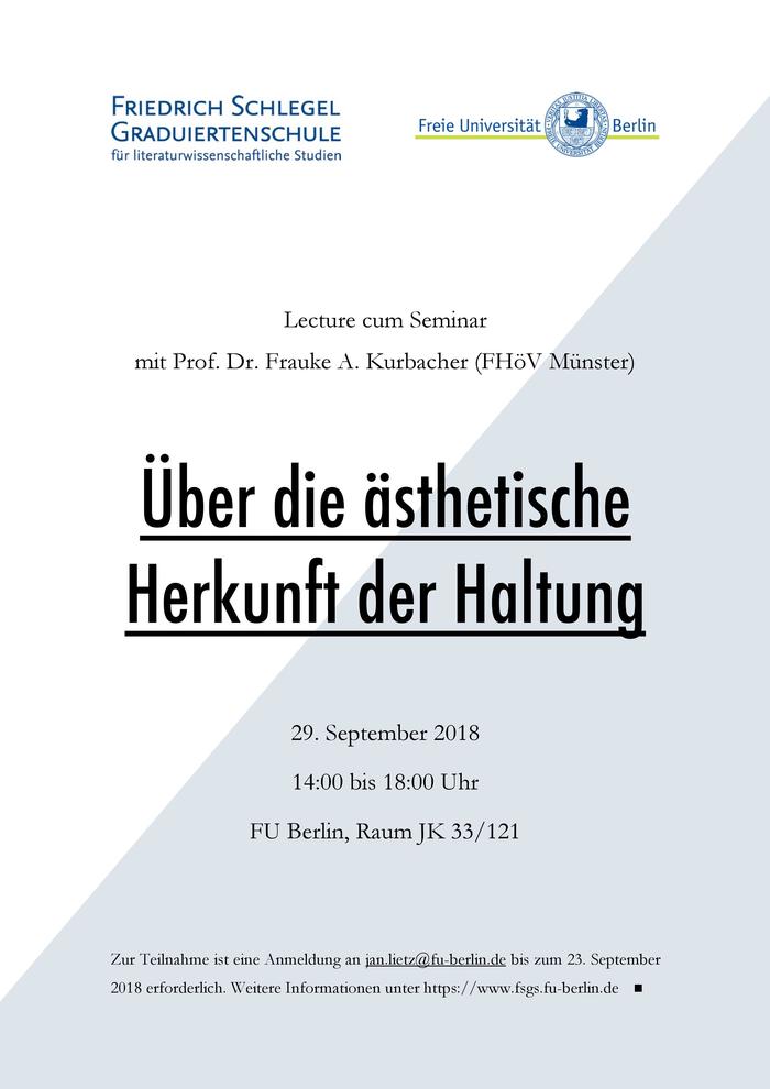 Plakat-Lecture cum Seminar mit Frauke Kurbacher