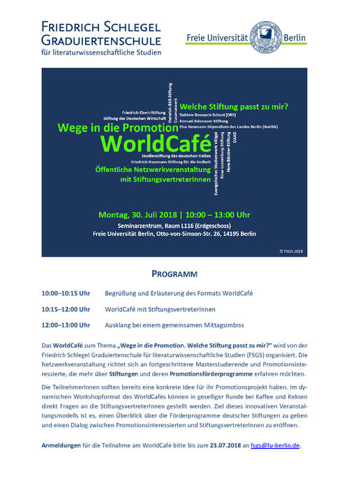 Programm WorldCafé 2018