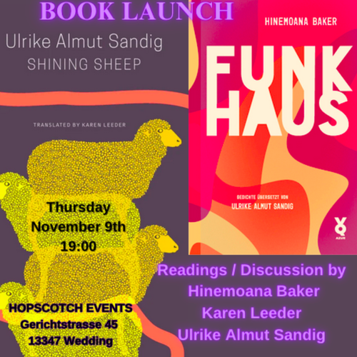Buchpräsentation: "Shining Sheep" (Ulrike Almut Sandig) und "Funkhaus" (Hinemoana Baker)