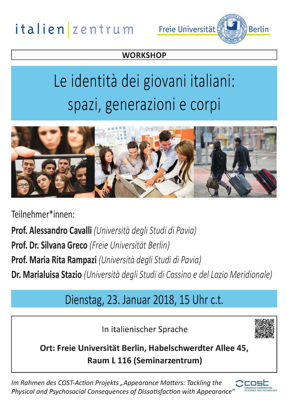Flyer Workshop Le identità dei giovani italiani