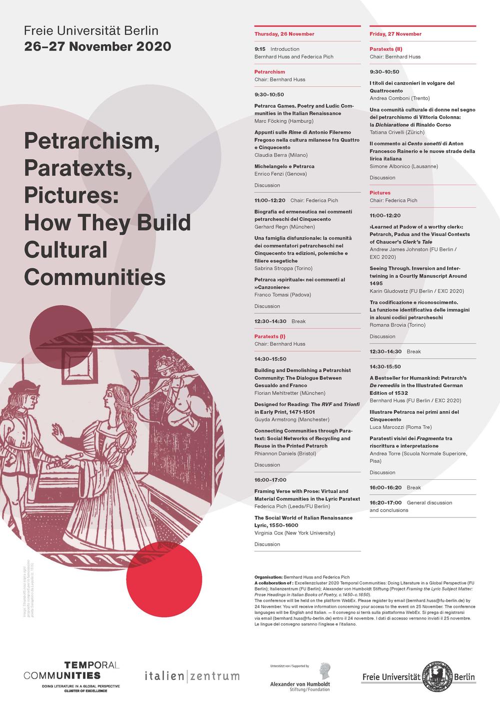 Plakat Petrarchism, Paratexts, Pictures