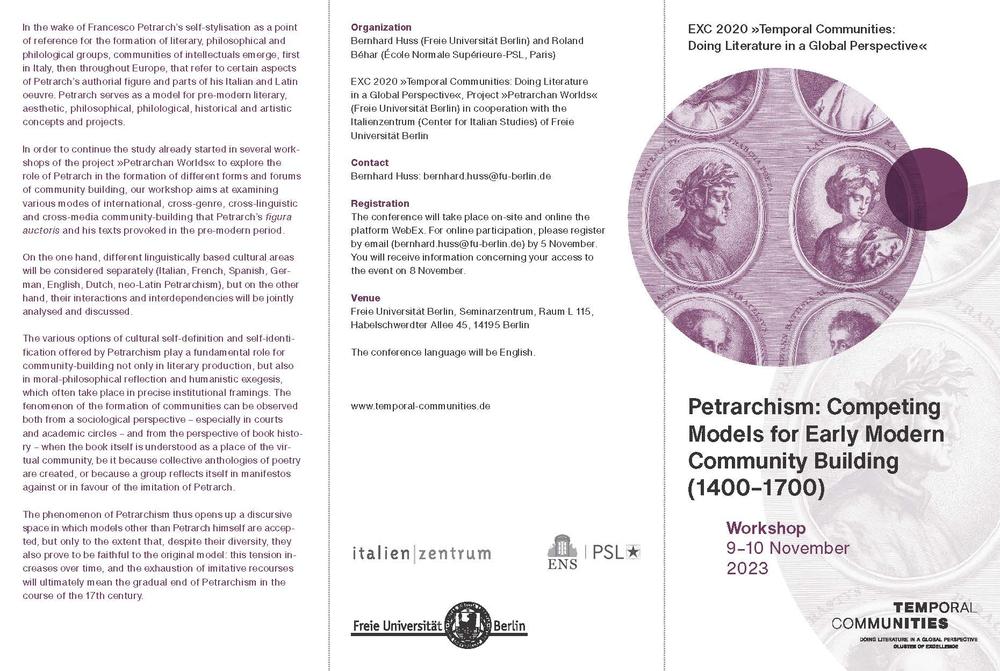 Flyer Workshop International Petrarchism Seite 1