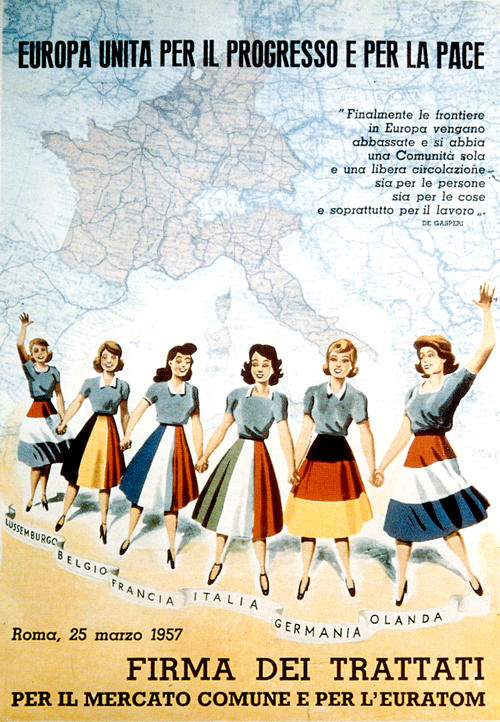 Manifesto per la firma dei Trattati di Roma, marzo 1957 (Archivi storici dell’Unione europea, Firenze)