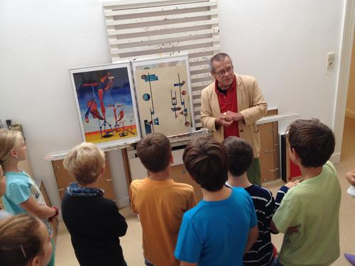 Besuch zum Atelier Günter Scharein 2015, Quelle: Kunstherbst Berlin für Kids 2015