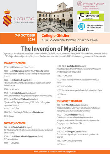 Poster und Programm „Invention of Mysticism“