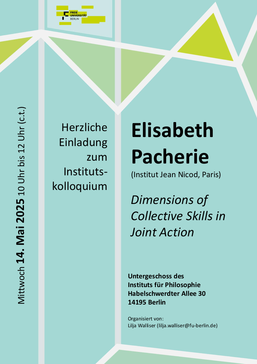 Poster Institutskolloquium Elisabeth Pacherie