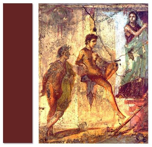 "Klassiker des antiken Theaters" | Bildquelle: Szene aus der Tragödie "Iphigenie in Tauris" des Euripides, römisches Fresko, Pompeii [Wikimedia Commons]