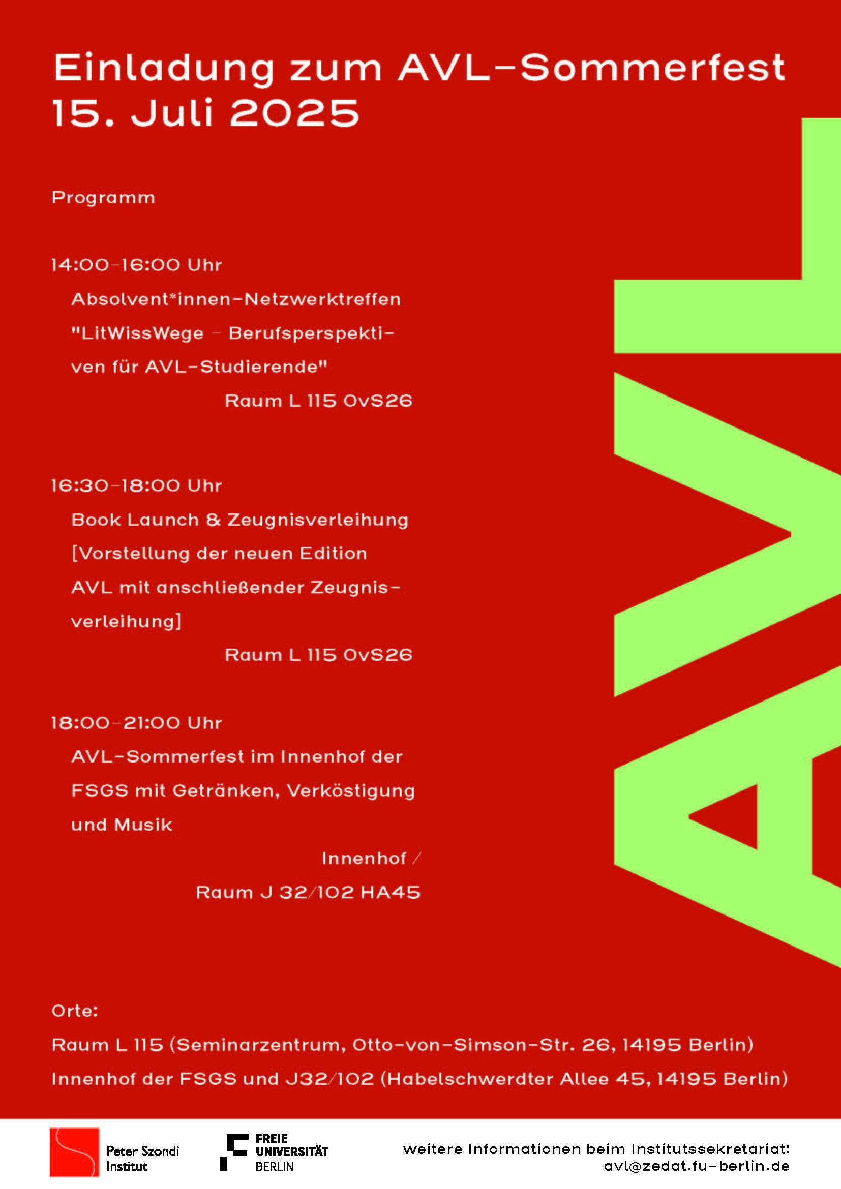 Plakat AVL-Sommerfest