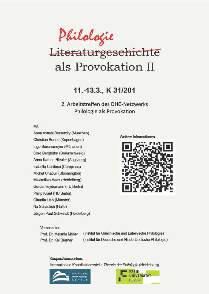 Plakat Philologie als Provokation II