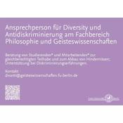 Ansprechperson für Diversity und Antidiskriminierung am Fachbereich Philosophie und Geisteswissenschaften