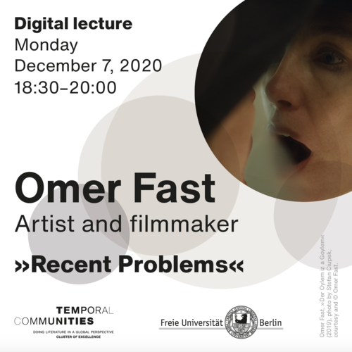 Omer Fast lecture performance flyer