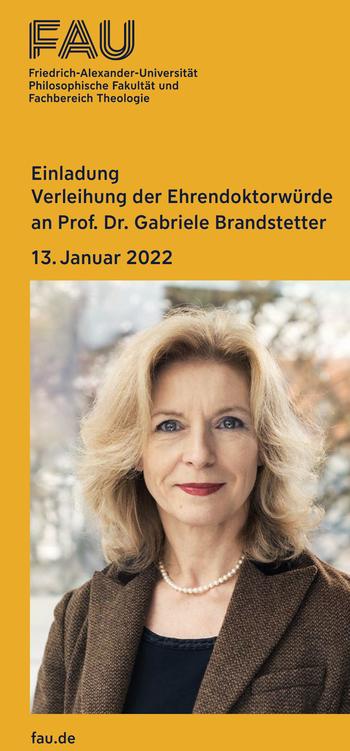 Ehrendoktorwürde der Friedrich-Alexander-Universität für Prof. Dr. Gabriele Brandstetter
